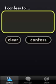 thumbnail of screenshot of confession iPhone app
